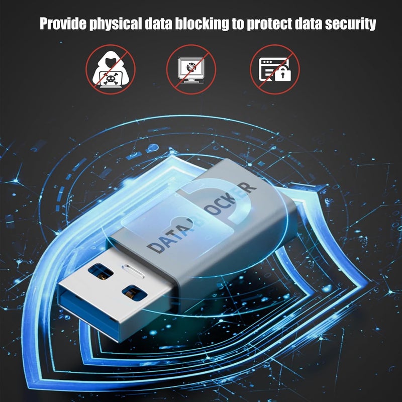 حزمة من 4 قطع من مانع نقل البيانات USB، مانع بيانات USB A إلى A، مخصص للشحن الآمن فقط، حماية ضد اختراق الشحن للهواتف الذكية وأجهزة الكمبيوتر الشخصية والمحمولة والأجهزة اللوحية - Image 2