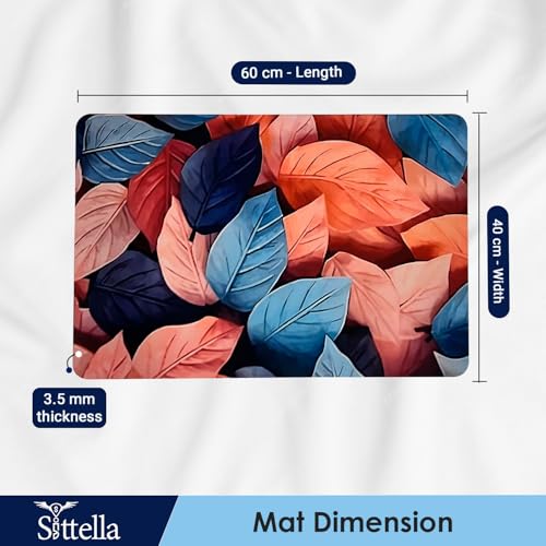 SITTELLA® Rubber 2 Pieces Anti-Skid Water Soaking 3D Pink Leaf Print Bathroom Mat, Water Absorbent Mat (40x60cm) (Pink Leaf Print) Rectangular - Image 3