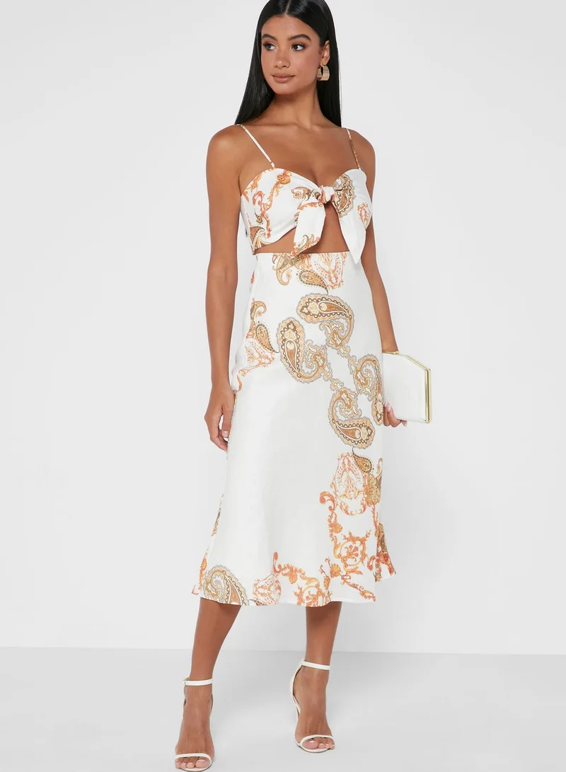 Bardot Cut Out Pleated Dress