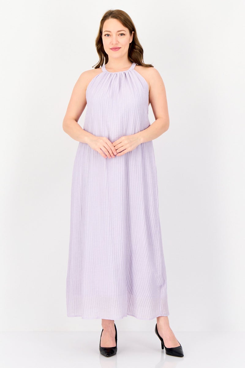 bebe Women Textured Maxi Dress, Light Violet  - Image 1