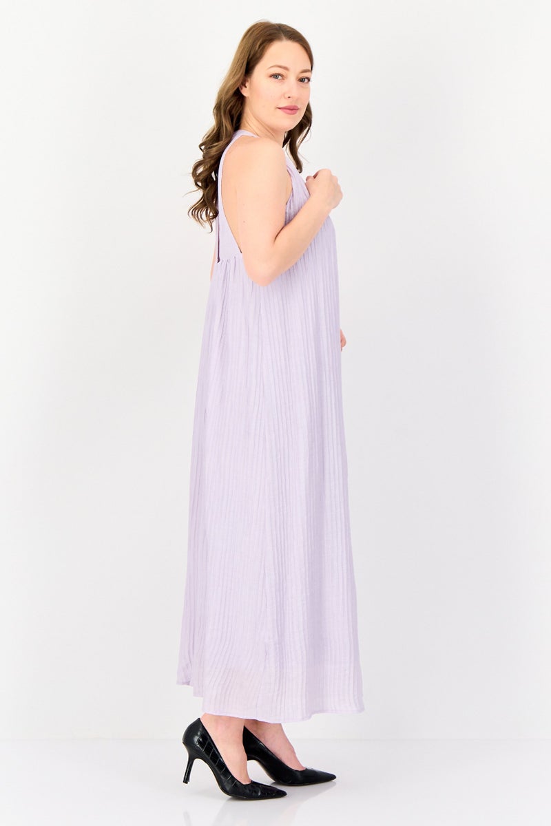 bebe Women Textured Maxi Dress, Light Violet  - Image 4