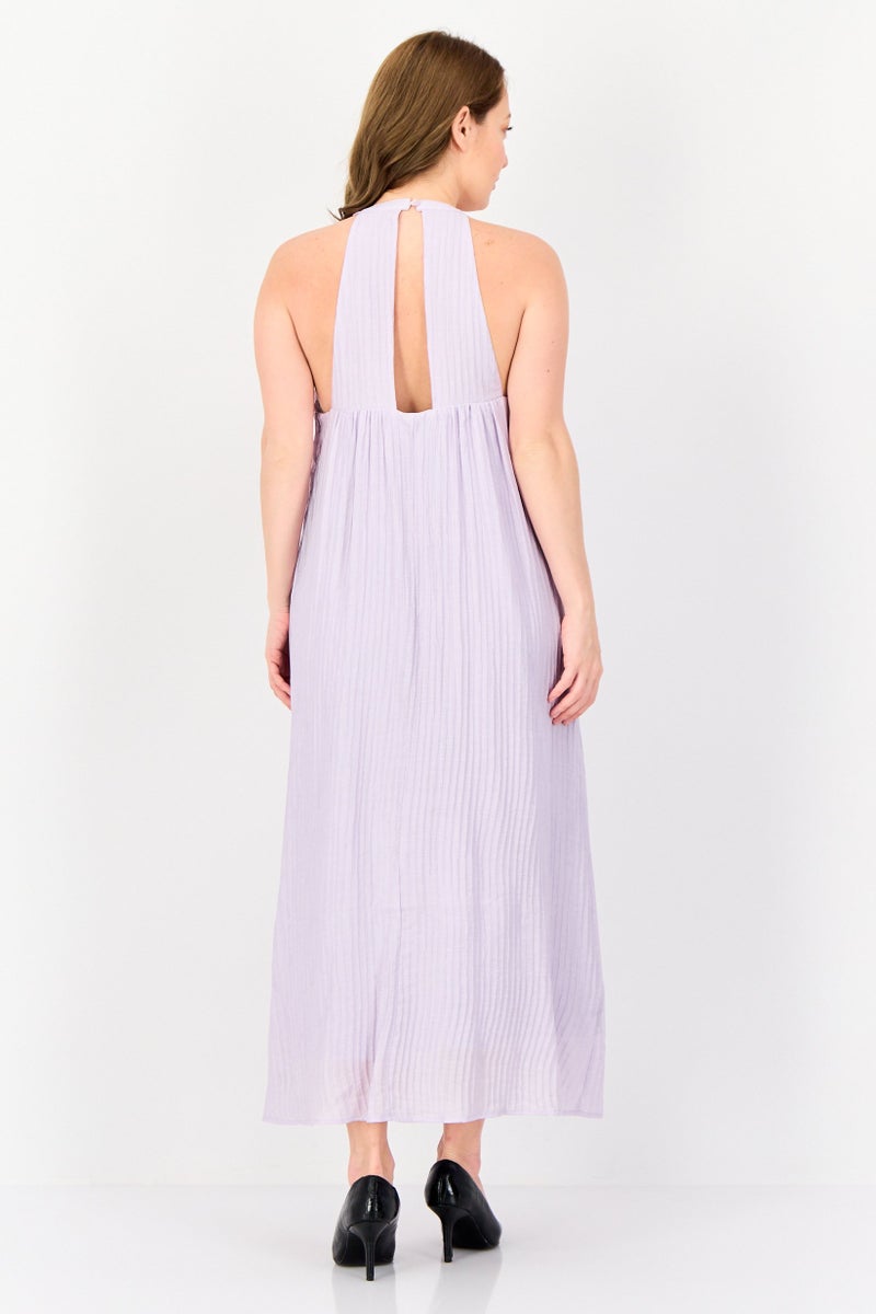 bebe Women Textured Maxi Dress, Light Violet  - Image 2