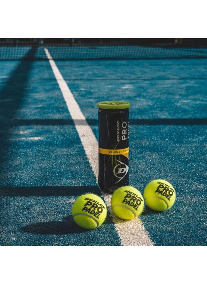 DUNLOP - Sports Pro Padel 3-Balls Can – Tournament Quality Pressurized Balls, Great Control And Extended Durability (2 Pack/Yellow) - Image 1