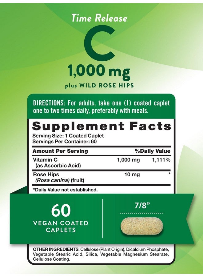 Nature's Truth Nature's Truth Vitamin C 1000mg | 60 Caplets | with Wild Rose Hips | Vegan, Non-GMO & Gluten Free Supplement - Image 2