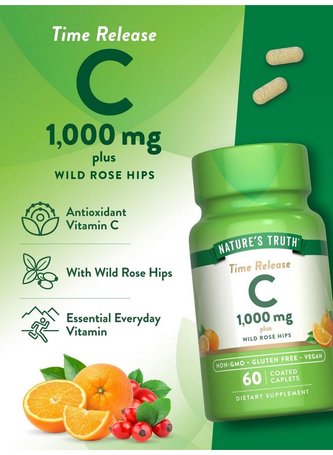 Nature's Truth Nature's Truth Vitamin C 1000mg | 60 Caplets | with Wild Rose Hips | Vegan, Non-GMO & Gluten Free Supplement - Image 5