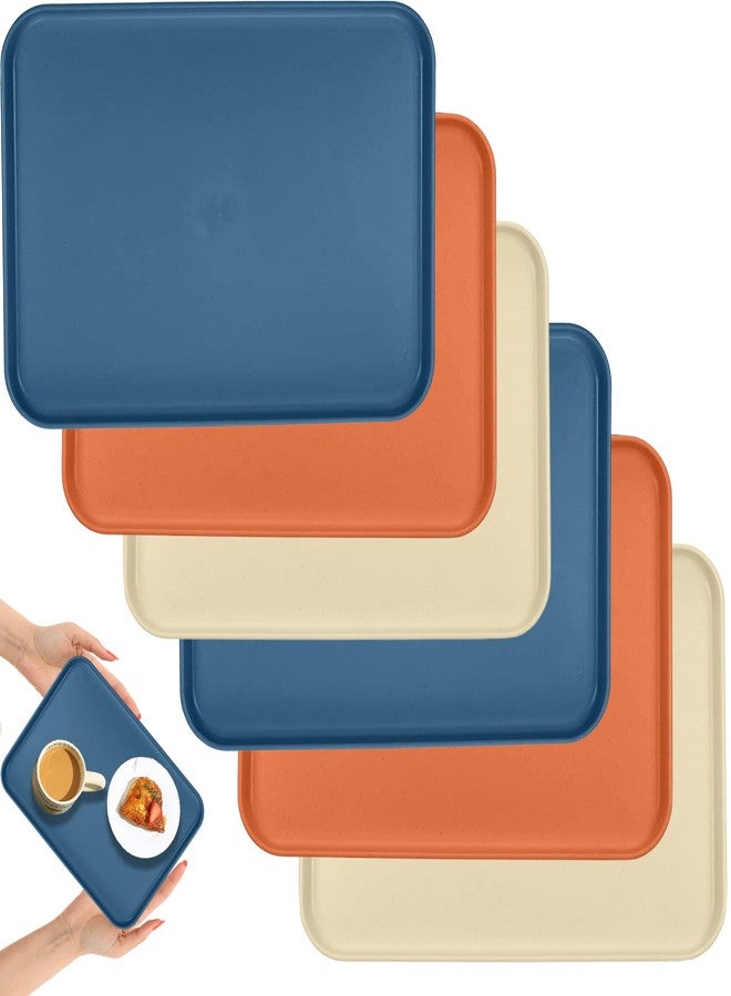 Oicia Rectangular Party Serving Trays for Entertaining - Premium Party Trays Large Unbreakable Reusable Party Platters | Serve Appetizers, Fruit, Veggies, & Desserts (25 cm, Multicolor, Pack of 6) - Image 1