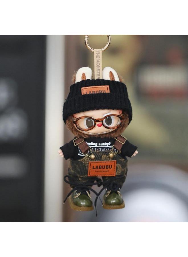 Generic - Generation II Bubble Mart 17cm Labubu Doll Clothes Baby Shoes Cloth Doll Clothes Bubble Mart Doll Clothes-High:Labb Black Letter T-shirt [not Including Baby] - Image 1