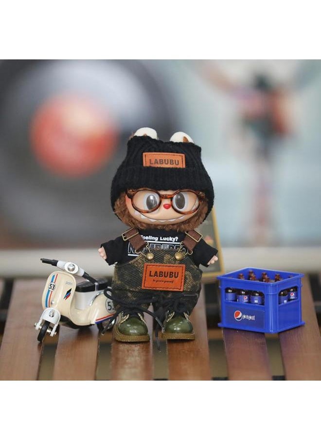 Generic - Generation II Bubble Mart 17cm Labubu Doll Clothes Baby Shoes Cloth Doll Clothes Bubble Mart Doll Clothes-High:Labb Black Letter T-shirt [not Including Baby] - Image 1