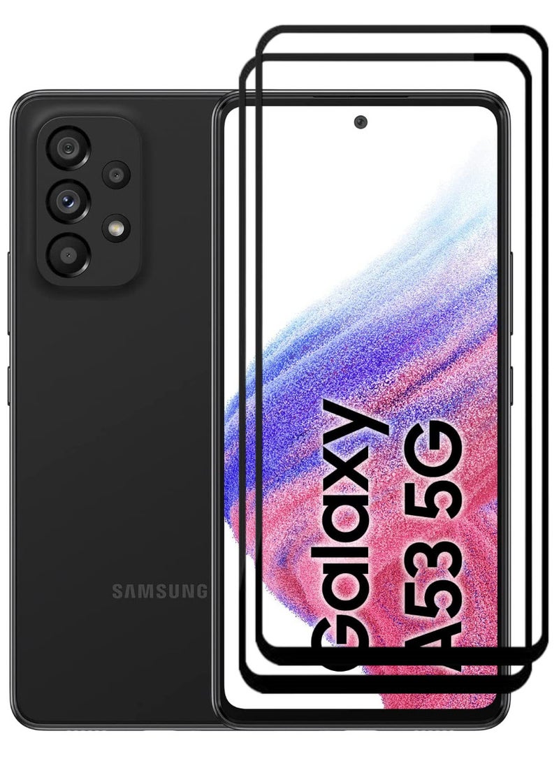 RAYON 2 Pack Tempered Glass Screen Protector 5D Designed For Samsung Galaxy A53 5G Full Screen Coverage And Bubble Free - Image 1