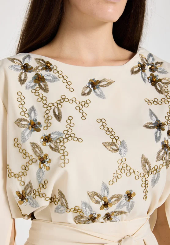 Amri Embroidered A-line Dress