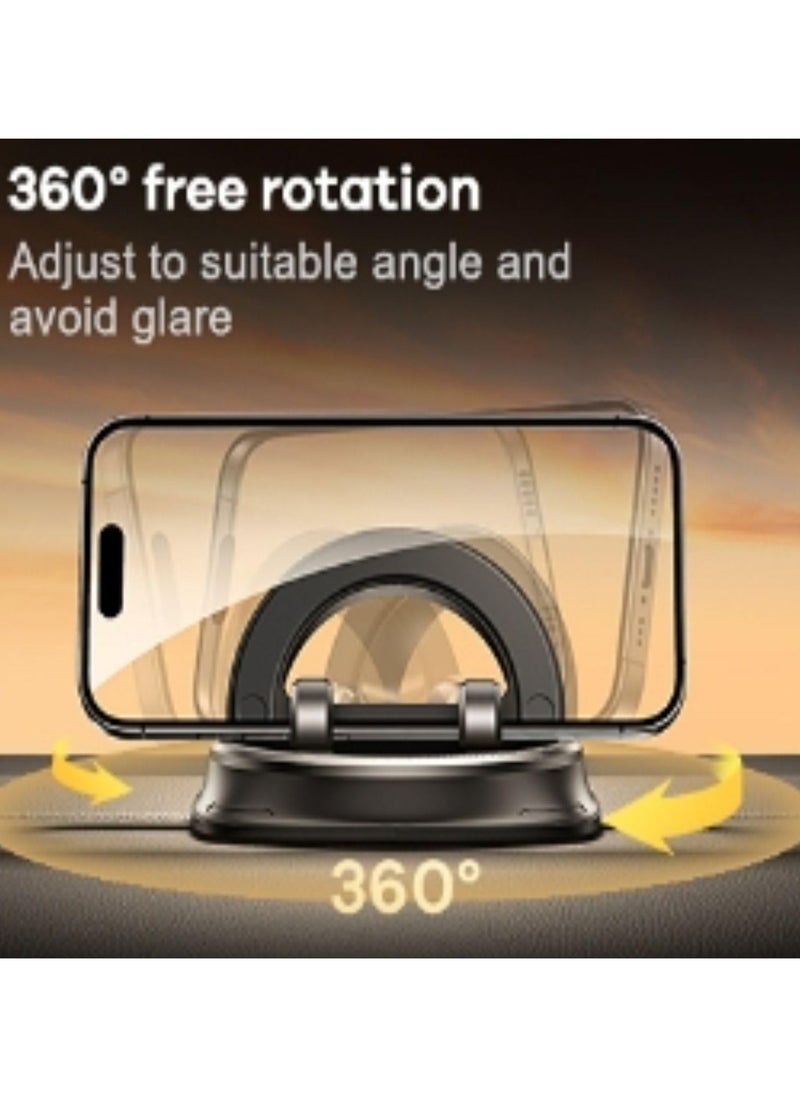 Remax Mena - Car Dashboard Phone Holder, 360 Free Rotation, Car Phone Mount Interior Accessories, Spring Clip design, For Automotive (Black) - Image 1