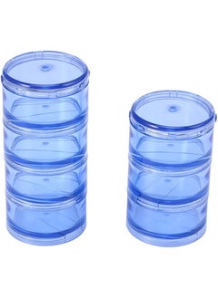 SUPVOX SUPVOX 1 Set Cylinder Stackable Pill Box Round Weekly Pill Container Case Dispenser for and Medication (Blue) 