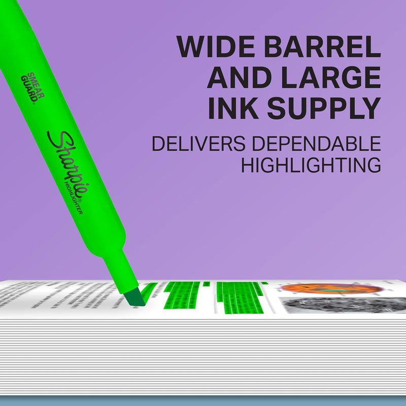 Sharpie مجموعة أقلام تمييز شاربى بتصميم خزانة، طرف مائل، أقلام تمييز فلورية، لوازم مكتبية وتعليمية، متنوعة 12 قطعة - Image 5