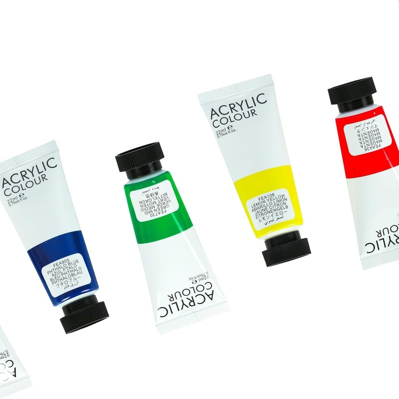 Art Ranger Acrylic Paints, Set Of 12 Colors (22 ml Each) | Non-Toxic, Fast Drying & Water-Resistant | Ideal for Artists, Students, and Beginners - Image 5