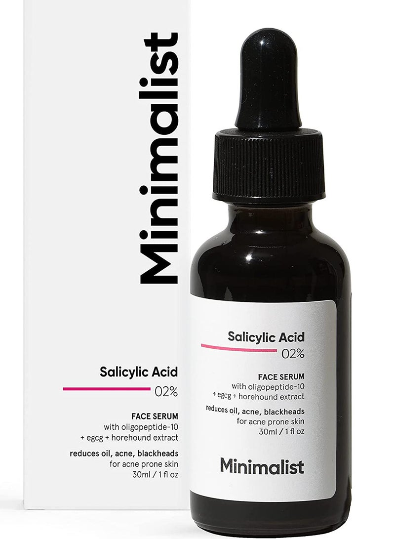 MINIMALIST Minimalist 2% Salicylic Acid Serum For Acne, Blackheads & Open Pores | Reduces Excess Oil & Bumpy Texture | BHA Based Exfoliant for Acne Prone or Oily Skin  - Image 1