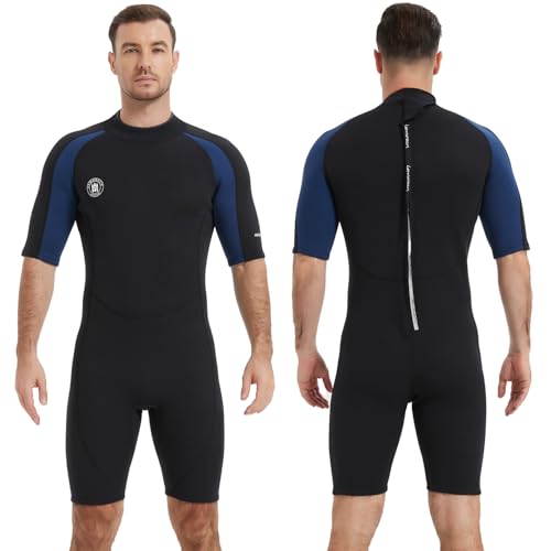 Lemorecn Wetsuits Mens Premium Neoprene Diving Suit 3mm Shorty Jumpsuit(3035,2XL) - Image 1