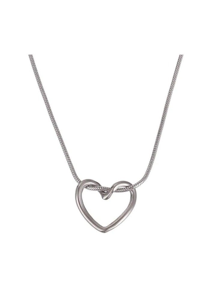 Fayrouz Jewellery Women Hollow Heart Stainless Steel Clavicle Bone Pendant Necklace Light Luxury Simple Fashion Accessories - Image 1