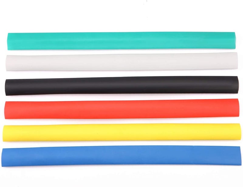 Young4us 6 Pack 3/4'' Heat Shrink Tube 3:1 Adhesive-Lined Heat Shrinkable Tubing 6 Color 1.3Ft - Image 1