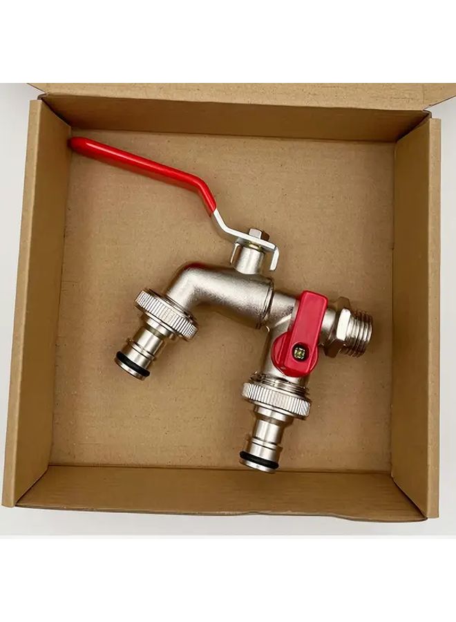 Single Outlet Heavy Duty Metal Garden Faucet For Outdoor Watering System - Image 2