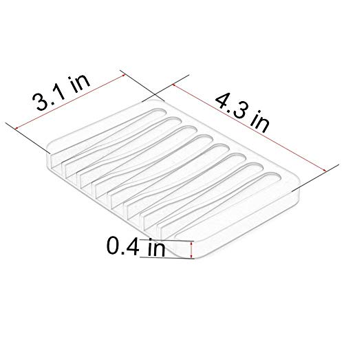 we3 Self Draining Silicone Drying Mat Silicone Soap Dish Soap Holder Soap Tray Cute Silicone Soap Dish Bathroom Toilet Plate (Assorted Color) (3) - Image 2