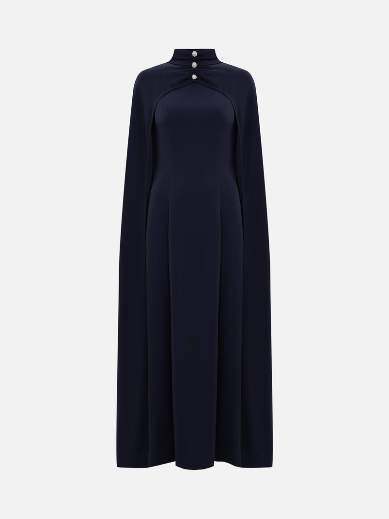 Lichi Fitted maxi dress with floor-length cape - Image 2