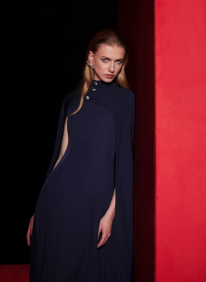 Lichi  Fitted maxi dress with floor-length cape for Women | Best Price UAE