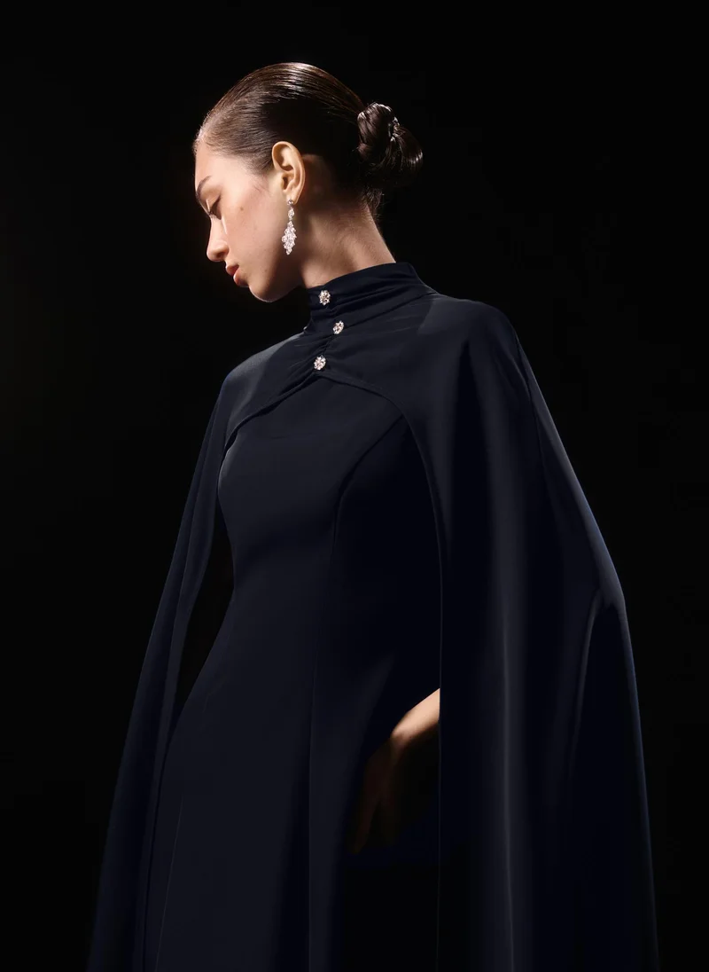 Lichi  Fitted maxi dress with floor-length cape for Women | Best Price UAE