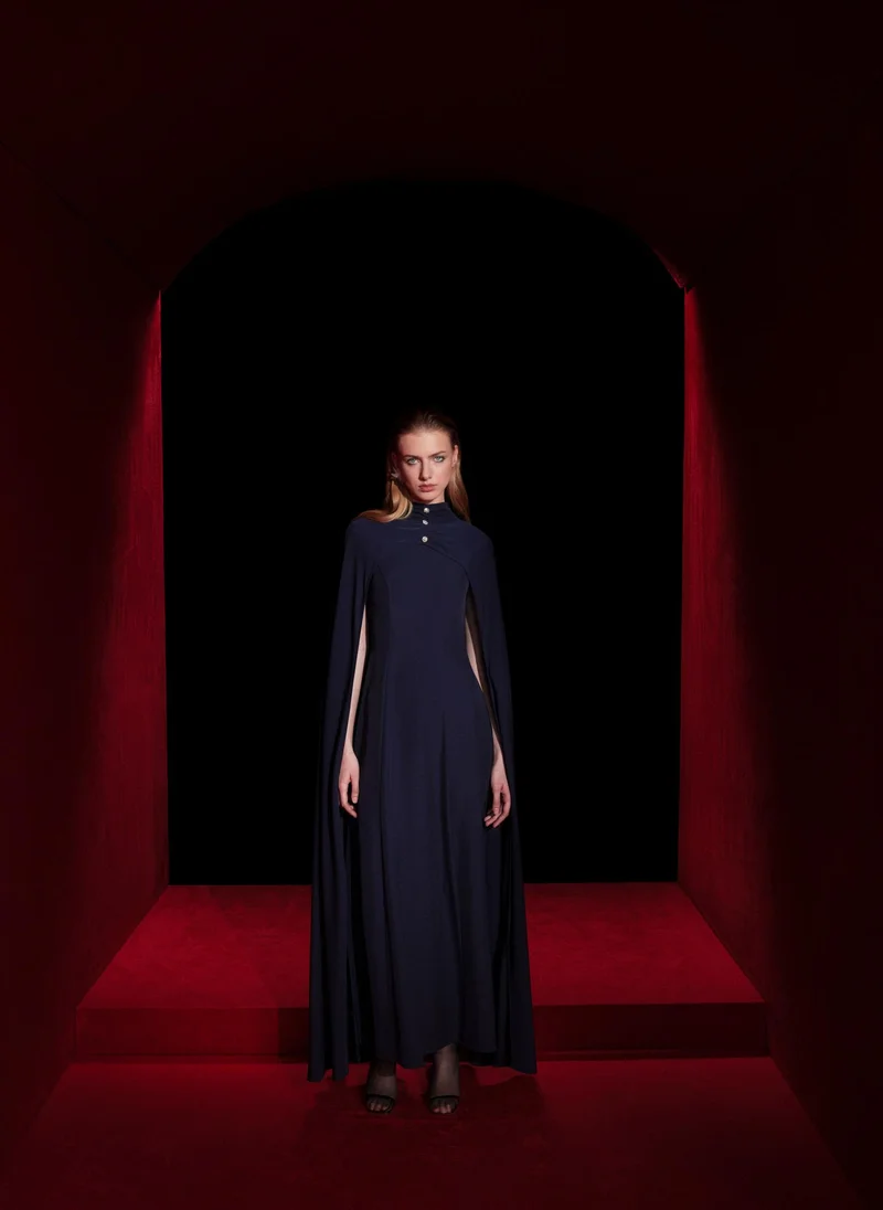 Lichi  Fitted maxi dress with floor-length cape for Women | Best Price UAE