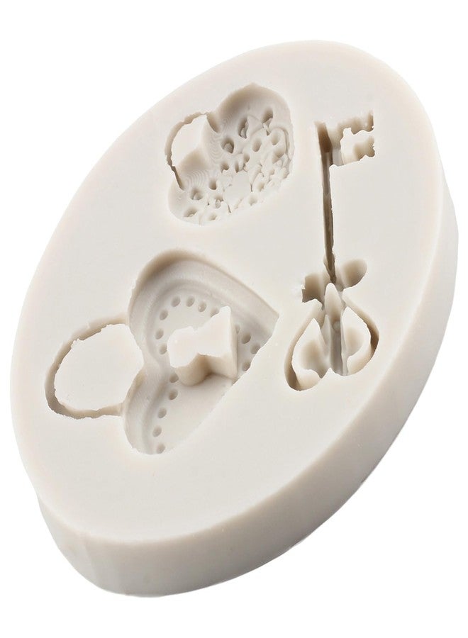 YANQINMS Vintage Key Fondant Molds Heart Lock Silicone Chocolate Molds Love Keys Candy Molds For Sugar Cake Decorating Cupcake Topper Gum Paste Polymer Clay - Image 3