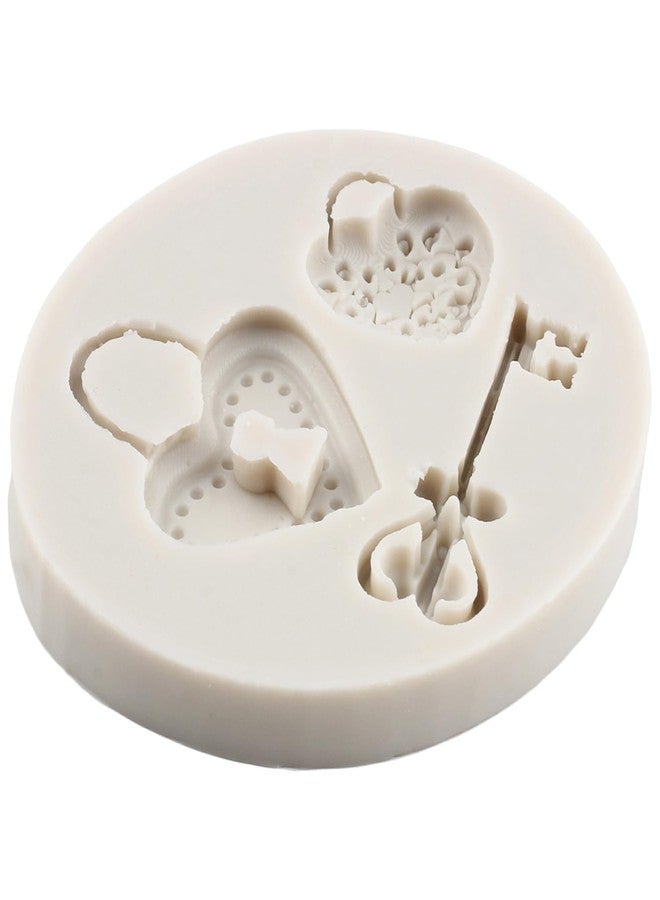 YANQINMS Vintage Key Fondant Molds Heart Lock Silicone Chocolate Molds Love Keys Candy Molds For Sugar Cake Decorating Cupcake Topper Gum Paste Polymer Clay - Image 4