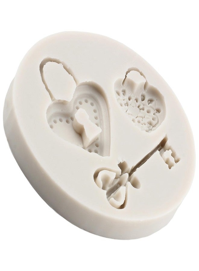 YANQINMS Vintage Key Fondant Molds Heart Lock Silicone Chocolate Molds Love Keys Candy Molds For Sugar Cake Decorating Cupcake Topper Gum Paste Polymer Clay - Image 5