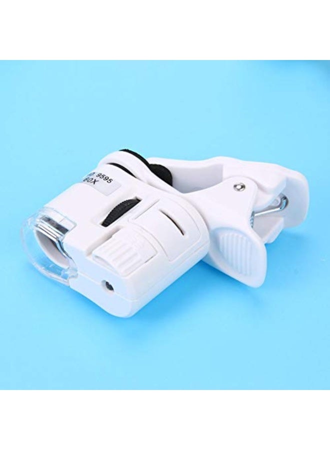 HAIIQU 60X Digital Microscope for Cell Phone with LED Light Phone Universal Mobile Magnifying Glass Macro Lens Zoom Clip Compound Microscop (Color show) - Image 4