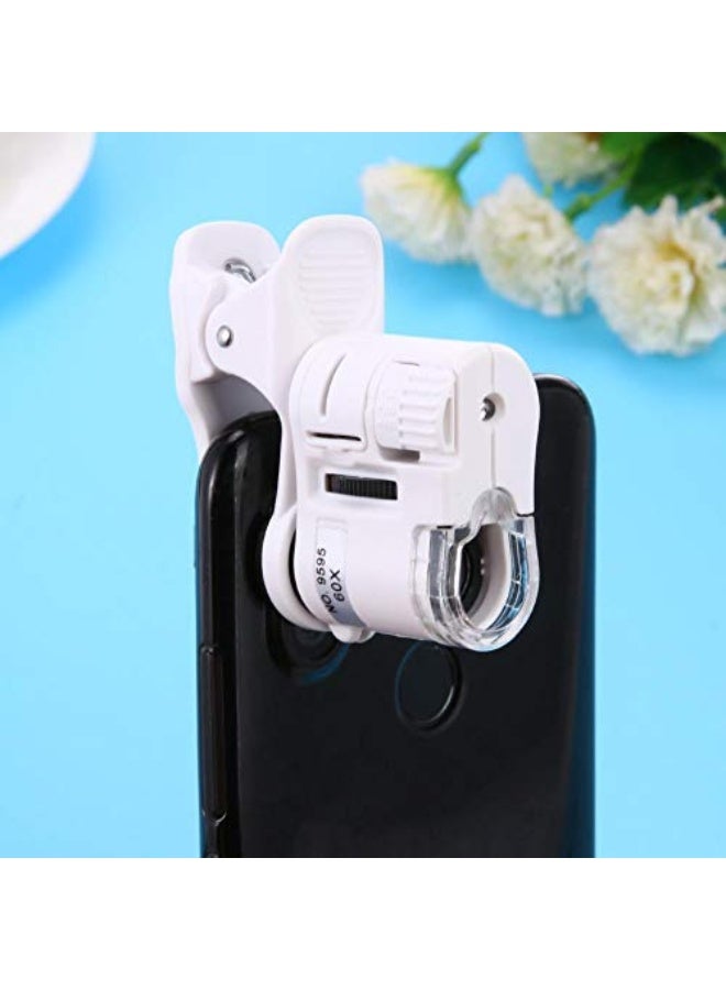 HAIIQU 60X Digital Microscope for Cell Phone with LED Light Phone Universal Mobile Magnifying Glass Macro Lens Zoom Clip Compound Microscop (Color show) - Image 2