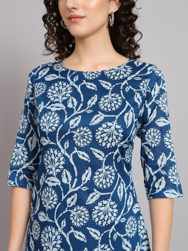Powersutra A-Line Cotton Printed Dress - Blue for Women - Image 2