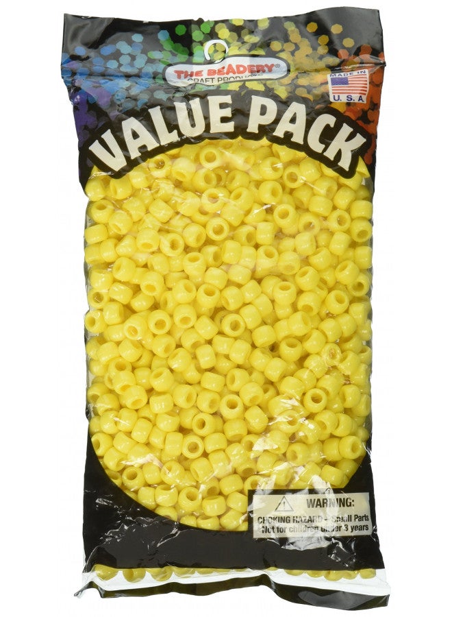 The Beadery 6 by 9mm Barrel Pony Bead, Yellow, 900-Pieces