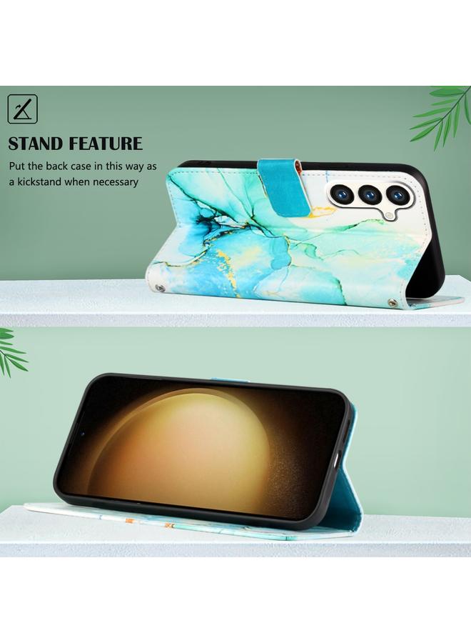 اس-توب جراب لهاتف Samsung Galaxy S24+ 5G PT003 جراب هاتف جلدي قلاب بنمط رخامي - Image 4