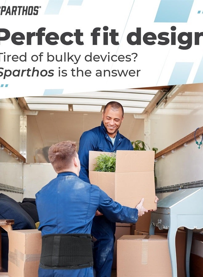 Sparthos Lumbar Support Belt - Immediate Relief from Back Pain, Sciatica, Herniated Disc - Breathable Brace With Lumbar Pad - Adjustable Lower Back Waist Brace - For Men & Women - (Plus Size, XXL) - Image 4