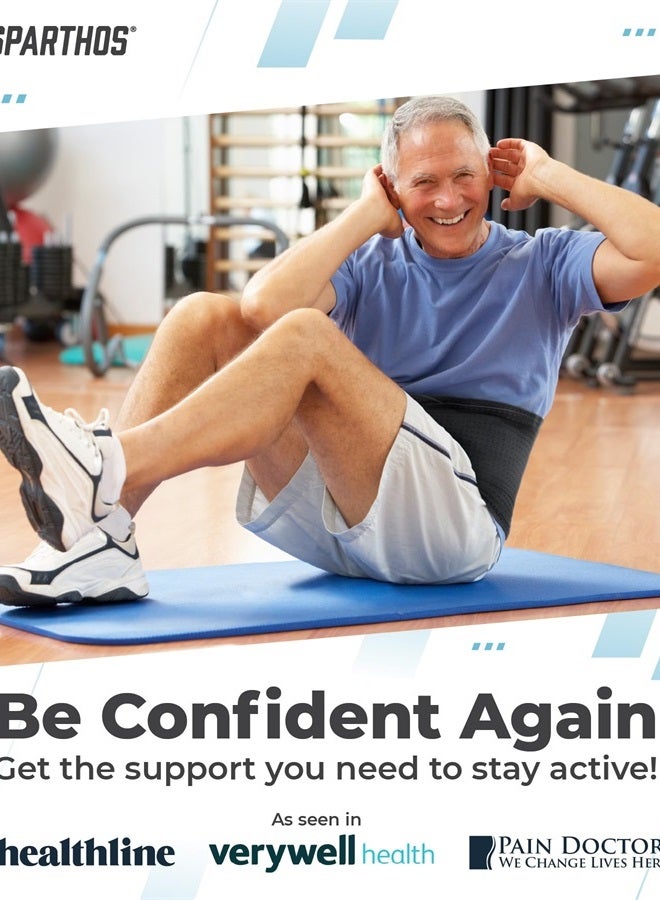 Sparthos Lumbar Support Belt - Immediate Relief from Back Pain, Sciatica, Herniated Disc - Breathable Brace With Lumbar Pad - Adjustable Lower Back Waist Brace - For Men & Women - (Plus Size, XXL) - Image 3