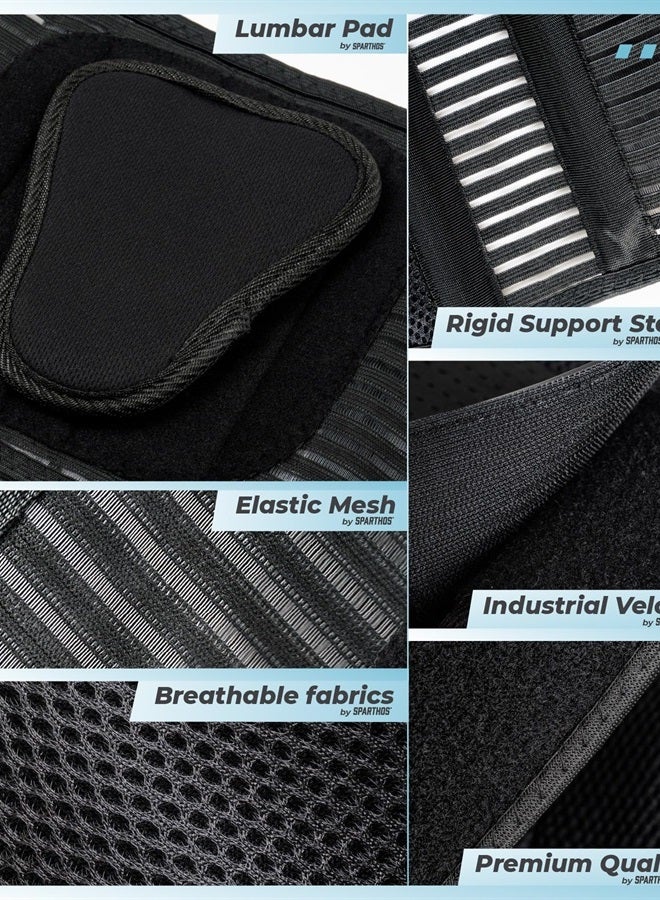 Sparthos Lumbar Support Belt - Immediate Relief from Back Pain, Sciatica, Herniated Disc - Breathable Brace With Lumbar Pad - Adjustable Lower Back Waist Brace - For Men & Women - (Plus Size, XXL) - Image 5