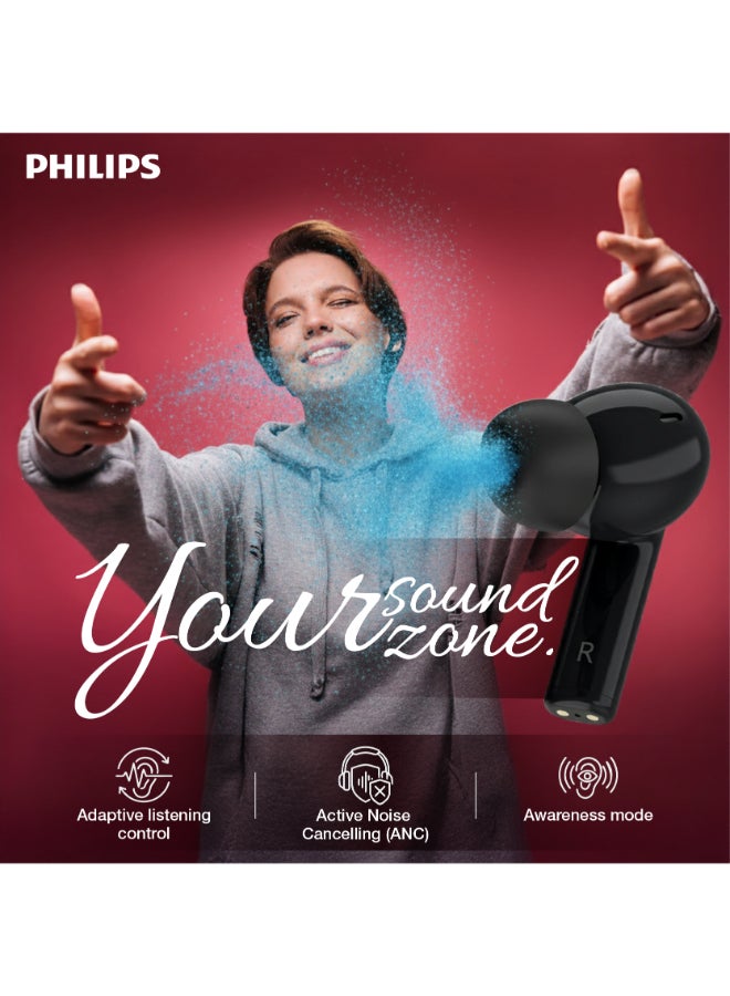 Philips TAT3559BK 3000 Series True Wireless Earbuds – Deep Bass Performance, Long-Lasting Battery Black - Image 3