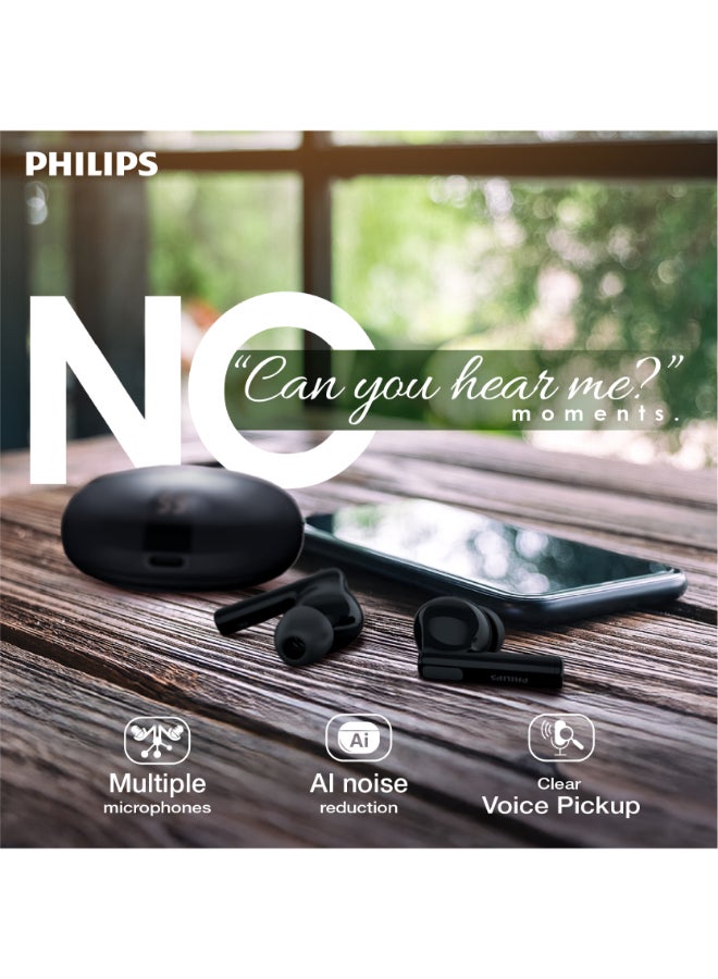 Philips TAT3559BK 3000 Series True Wireless Earbuds – Deep Bass Performance, Long-Lasting Battery Black - Image 5