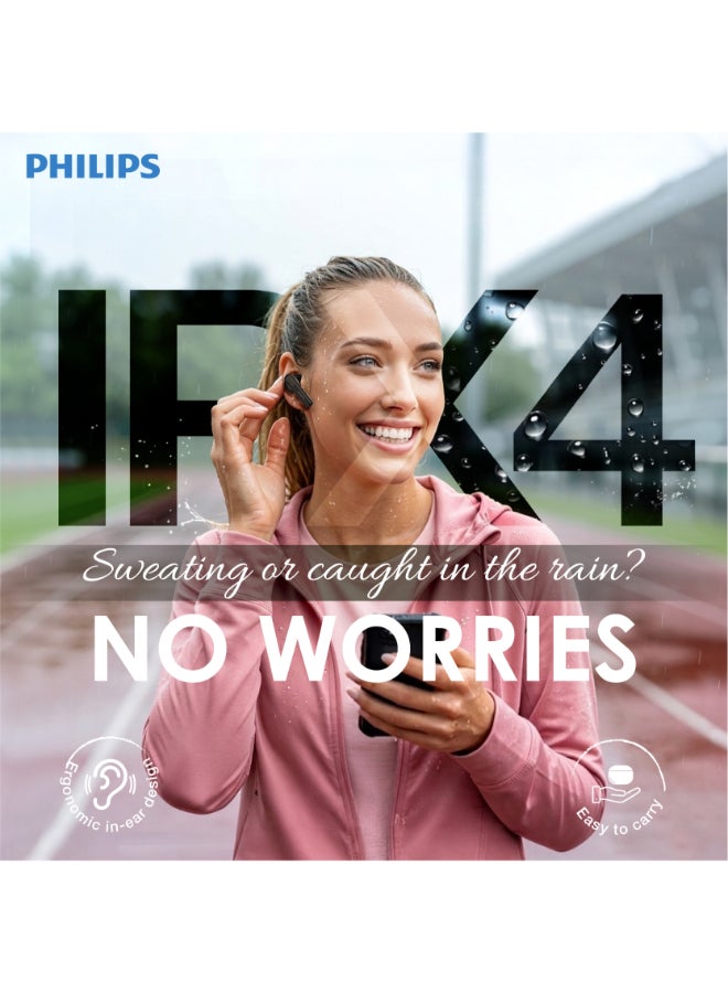 Philips TAT3559BK 3000 Series True Wireless Earbuds – Deep Bass Performance, Long-Lasting Battery Black - Image 2