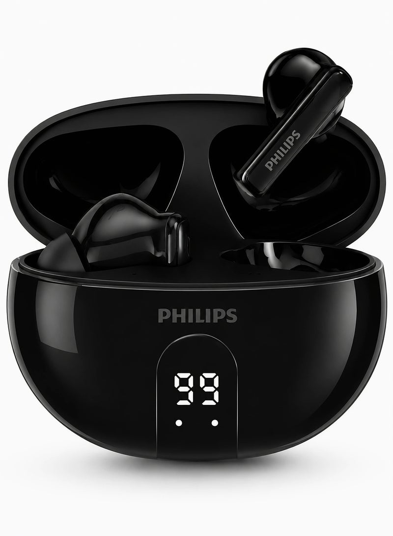 Philips TAT3559BK 3000 Series True Wireless Earbuds – Deep Bass Performance, Long-Lasting Battery Black - Image 1