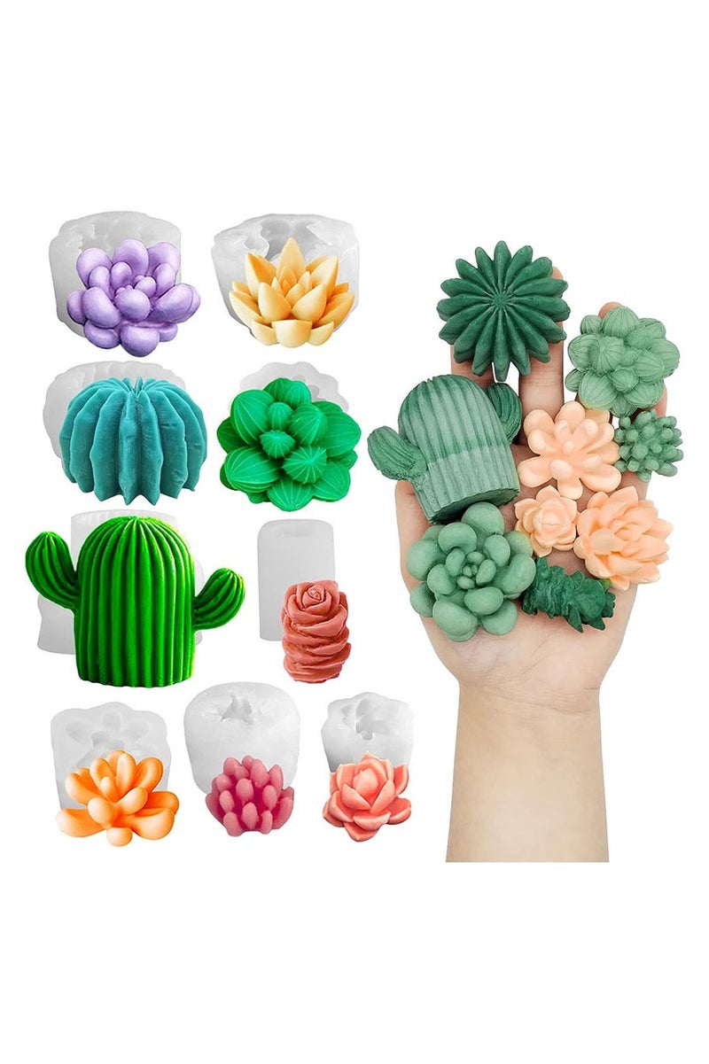 general Succulent Flower Mousse Cake Decoration DIY Baking Mold Cactus Flower Scented Candle Mold - Image 1