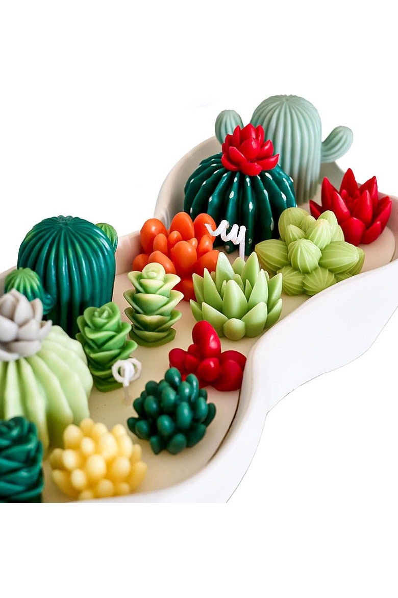 general Succulent Flower Mousse Cake Decoration DIY Baking Mold Cactus Flower Scented Candle Mold - Image 2