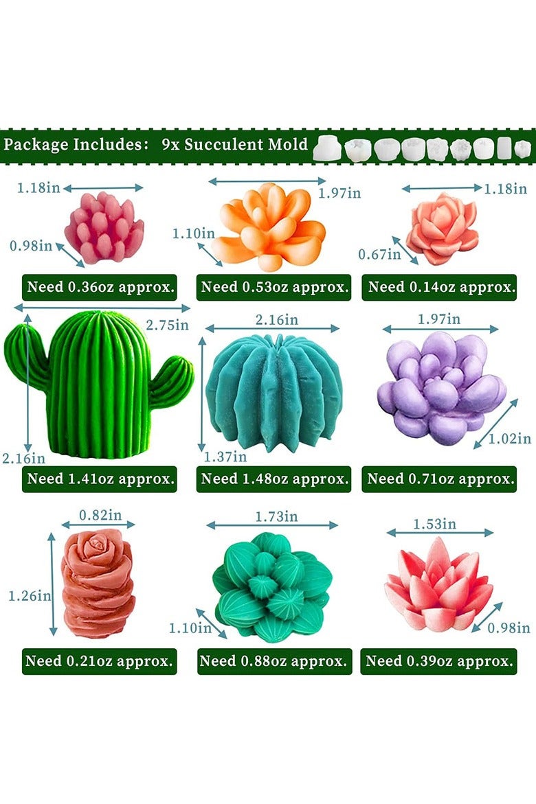general Succulent Flower Mousse Cake Decoration DIY Baking Mold Cactus Flower Scented Candle Mold - Image 3