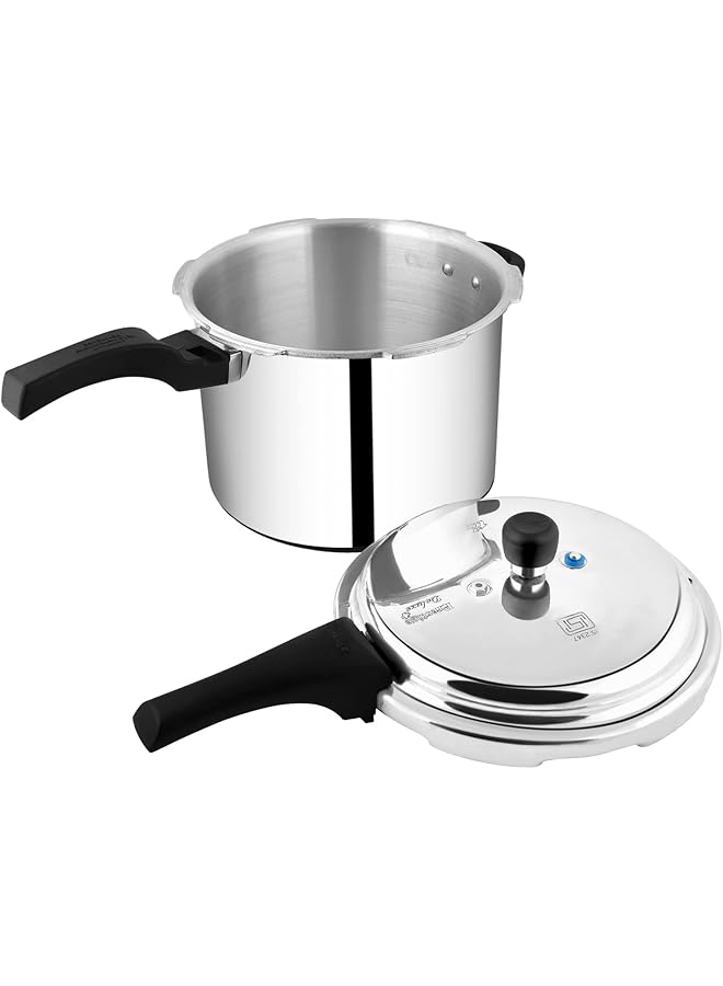 برستيج قدر ضغط ديلوكس بلس سعة ١٠ لترات | قدر ضغط ألومنيوم بغطاء | مؤشر ضغط حصري | متوافق مع الحث الحراري، فضي - Image 2