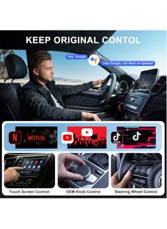 Boyi Android Auto Wireless Adapter Supports Netflix, YouTube, and Tiktok Stream Media Play, for OEM Android Phones Converts Wired Android Auto to Wireless Plug & Play Wireless Android Auto Dongle for Cars  - Image 3