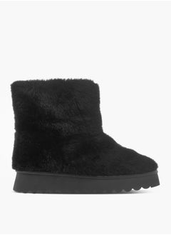 Celeste Womens Textured Slip-On Ankle Boots with Platform Heel  - Image 3