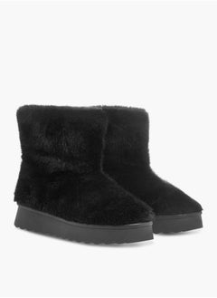 Celeste Womens Textured Slip-On Ankle Boots with Platform Heel  - Image 2